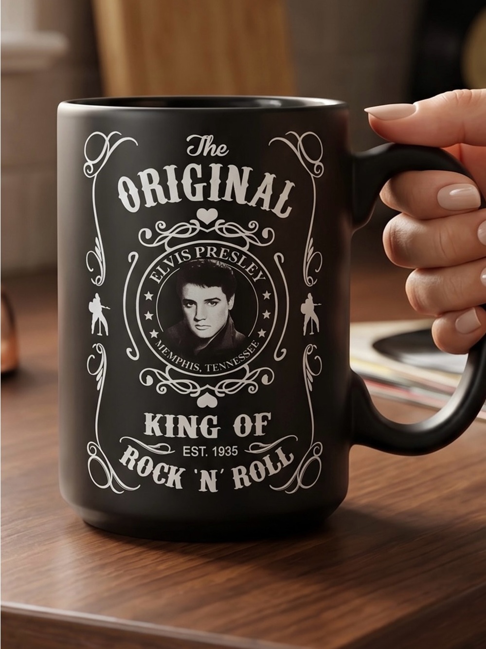 ELVIS PRESLEY/EST 1935/Printed on both sides/16 oz/Ceramic Mug